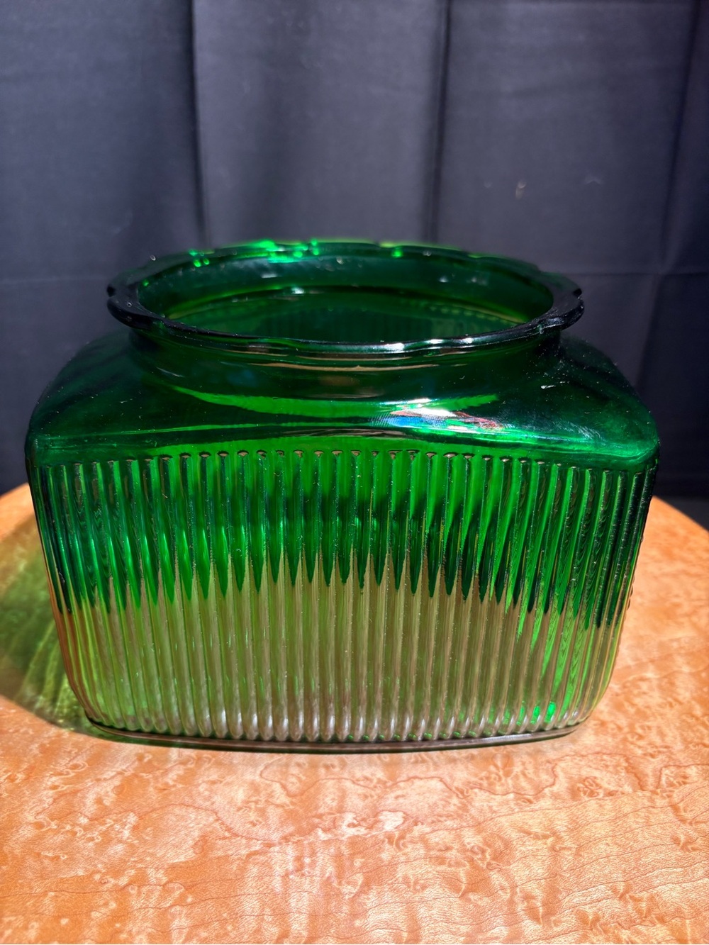 Vintage Green Ribbed Hoosier Glass Spice Canister Jar ALR Co R-17